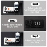 Secure Key Box with Combination Lock, Decaller Key Cabinet Wall Mount Lock Box with 20 Hooks, black