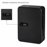 Secure Key Box with Combination Lock, Decaller Key Cabinet Wall Mount Lock Box with 20 Hooks, black