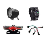 Headlight and Tail Light Sets, Headlight Front Rear Light Taillight with Horn for Electric Bicycle Series Motor