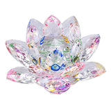 Sparkle Crystal Lotus Flower Hue Reflection Feng Shui Home Decor Hue Reflection Clear Crystal Lotus (3 Inch/ 80MM)