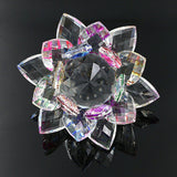 Sparkle Crystal Lotus Flower Hue Reflection Feng Shui Home Decor Hue Reflection Clear Crystal Lotus (3 Inch/ 80MM)