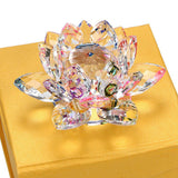 Sparkle Crystal Lotus Flower Hue Reflection Feng Shui Home Decor Hue Reflection Clear Crystal Lotus (3 Inch/ 80MM)