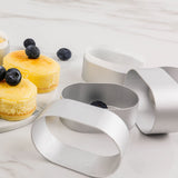 10pcs/set Cake Mold Oval Half-cooked Cheese Mold Cheese Mould Tray ToolsVent Hole Stainless Steel Mold Cake Cutting Baking Mould