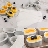 10pcs/set Cake Mold Oval Half-cooked Cheese Mold Cheese Mould Tray ToolsVent Hole Stainless Steel Mold Cake Cutting Baking Mould