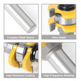 2 pcs Adjustable Tongue and Groove Router Bit Set with 1/2 Inch Shank, Stock Woodworking Cutting Milling Tools