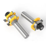 2 pcs Adjustable Tongue and Groove Router Bit Set with 1/2 Inch Shank, Stock Woodworking Cutting Milling Tools