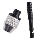 2 pcs Drill Chuck Adapter, Hex Shank Keyless Drill Chuck Fast Change Adapter Converter Drill Adapter in 0.3-6.5 mm