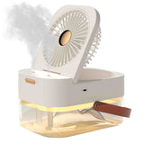 Double-spray Remote Control Timing Spray Humidifier Desktop Small Fan with Night Light Mute Hydration Fan Home Office In Australia - Darrahopens