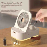 Double-spray Remote Control Timing Spray Humidifier Desktop Small Fan with Night Light Mute Hydration Fan Home Office In Australia - Darrahopens