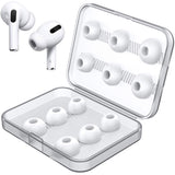 Replacement Ear Tips Accessory Silicon and Memory Foam Ear Buds Tips with Storage Box (White 6 Pair Memory Foam)