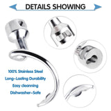 Stainless Steel Spiral Dough Hook Attachment Tilt-Head Stand Mixer, Dough Hook, Dishwasher Safe, Mixer Accessory