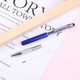 Cute Pens with Stylus Tip, 2 in 1 Black Ink Ballpoint Pens and Slim Crystal Stylus Pens for Touch Screens(4 colors)