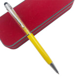 Cute Pens with Stylus Tip, 2 in 1 Black Ink Ballpoint Pens and Slim Crystal Stylus Pens for Touch Screens(4 colors)