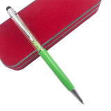 Cute Pens with Stylus Tip, 2 in 1 Black Ink Ballpoint Pens and Slim Crystal Stylus Pens for Touch Screens(4 colors)
