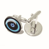 3 pairs of Computer Power Button Design Tech Lovers Handmade ROUND Glass Metal Cuff LInks Cufflinks Gift for Him