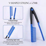 Hair Straightening Comb Set - Flat Iron Comb for Beautiful Tresses, Straightener with Firm Grip, Ideal for Knotty Hair and Styling