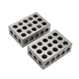 1-2-3 Blocks 23 Holes Within .Tolerances 321 Blocks Set Used for Calibrating Equipment Steel-Hardened Precision , Two Pack