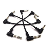 6 Pack 12 Inch Guitar Patch Cables, Black Guitar Pedal Cable Effect Cable Cord, TS Right Angle Guitar Patch Cable