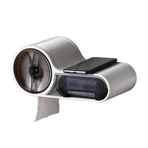 Creative Toilet Paper Holder Toilet Tissue Box Wall-Mounted Paper Holder Storage Box Toilet Paper Holder Punching Home Decoration
