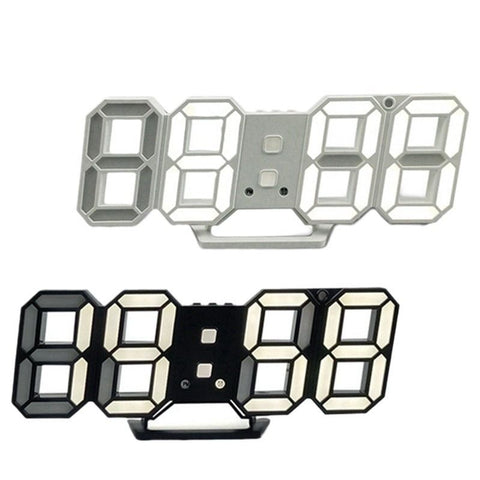 2 pcs 3D Digital Electronic Alarm Clock Creative Wall Clock Luminous LED Wall Clock Simple Multi-Function Student, Alarm Clock