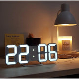 2 pcs 3D Digital Electronic Alarm Clock Creative Wall Clock Luminous LED Wall Clock Simple Multi-Function Student, Alarm Clock