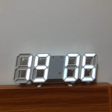 2 pcs 3D Digital Electronic Alarm Clock Creative Wall Clock Luminous LED Wall Clock Simple Multi-Function Student, Alarm Clock