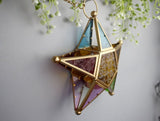 Portable Moroccan Lantern Terrarium Decor Halloween Christmas Party Wedding Birthday Terrace Ornament