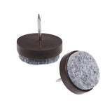 Nailed to The Felt mat 10 PCS - 24 mm/0.95 inch Felt Furniture Pads - Brown. Chair Leg Floor Protectors - Nail in Furniture Pads In Australia - Darrahopens