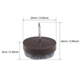 Nailed to The Felt mat 10 PCS - 24 mm/0.95 inch Felt Furniture Pads - Brown. Chair Leg Floor Protectors - Nail in Furniture Pads In Australia - Darrahopens