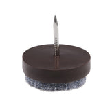 Nailed to The Felt mat 10 PCS - 24 mm/0.95 inch Felt Furniture Pads - Brown. Chair Leg Floor Protectors - Nail in Furniture Pads