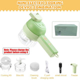 4 In1 Electric Vegetable Vegetable Chopper Garlic Mud Masher Slicer Cutting Pressing Mixer Food Slice Cheese Grater simple