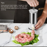 Sausage Stuffer Machine w/4 Stuffing Tubes, Meat Stuffer Sausage Filling, Homemade Manual Vertical Sausage Maker Tool Kit