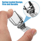 Toggle Latch Spring Loaded Toggle Latch, 2Pieces Catch Clamp Clip Silver Catch Hasp Clamp Clip Duck Billed Buckle for Trunk, Case