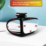 2 in 1 Blind Spot Mirror Convex Wide Angle Rear View Mirror 360 Degree Rotation Adjustable Universal Car Auxiliary Mirror Front
