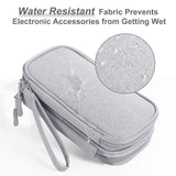 Small Cable Organizer Bag, Charger Organizer Case Pouch for Travel Accessories & Electronics (Small, Light Grey)