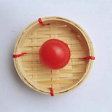 2pcs Bamboo Plate Food Storage Weaved Tray Fruit Plates Bamboo Wicker Rattan Tray Woven Snack Plate Cupcake Containers