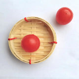 2pcs Bamboo Plate Food Storage Weaved Tray Fruit Plates Bamboo Wicker Rattan Tray Woven Snack Plate Cupcake Containers