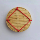 2pcs Bamboo Plate Food Storage Weaved Tray Fruit Plates Bamboo Wicker Rattan Tray Woven Snack Plate Cupcake Containers