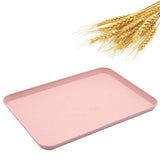 Dinner Tray, Unbreakable Lunch Tray, Decorative Food Serving Tray, Coffee Table Tray, Wheat Straw Tray Tea Platter