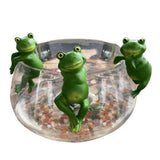 Garden Sculptures, Cute Frog Figurines Hanging Animal Statue Garden Ornaments Decor for Flower Pot Fence Yard 3 Pcs