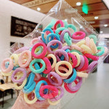 100Pcs Baby Hair Ties, Soft Cotton Toddler Hair Ties for Girls and Kids, 0.78 Inch Multicolor Seamless Hair Bands In Australia - Darrahopens
