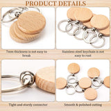 10Pcs Natural Wood Slices-Wooden Keychain Blanks Unfinished Wood Rounds for Lase Engraving,Christmas Crafts Wooden