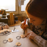 10Pcs Natural Wood Slices-Wooden Keychain Blanks Unfinished Wood Rounds for Lase Engraving,Christmas Crafts Wooden