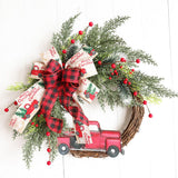 Christmas Wreath for Front Door/Red Truck Christmas Wreath Garland/Wreath Fall Farmhouse/Wreath for Indoor Outdoor Home