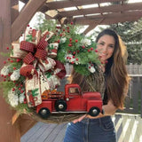 Christmas Wreath for Front Door/Red Truck Christmas Wreath Garland/Wreath Fall Farmhouse/Wreath for Indoor Outdoor Home