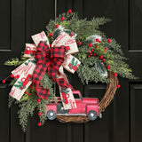 Christmas Wreath for Front Door/Red Truck Christmas Wreath Garland/Wreath Fall Farmhouse/Wreath for Indoor Outdoor Home