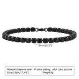 Black Bracelet for Men Women Fashion Jewelry Bracelet Jewelry 5mm Stainless Steel Chain Bracelet for Men & Women