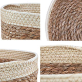 3ｐｃｓFruit and vegetable tray woven grass, storage basket woven basket, cosmetics storage rushed grass snacks storage desktop In Australia - Darrahopens