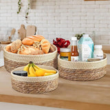 3ｐｃｓFruit and vegetable tray woven grass, storage basket woven basket, cosmetics storage rushed grass snacks storage desktop
