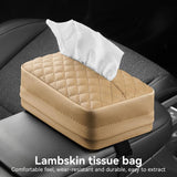 Car Tissue Holder Standard Tissue Boxes, Facial Tissue Holder for Auto Headrest, Faux Leather Napkin Box Cover, Large Capacity